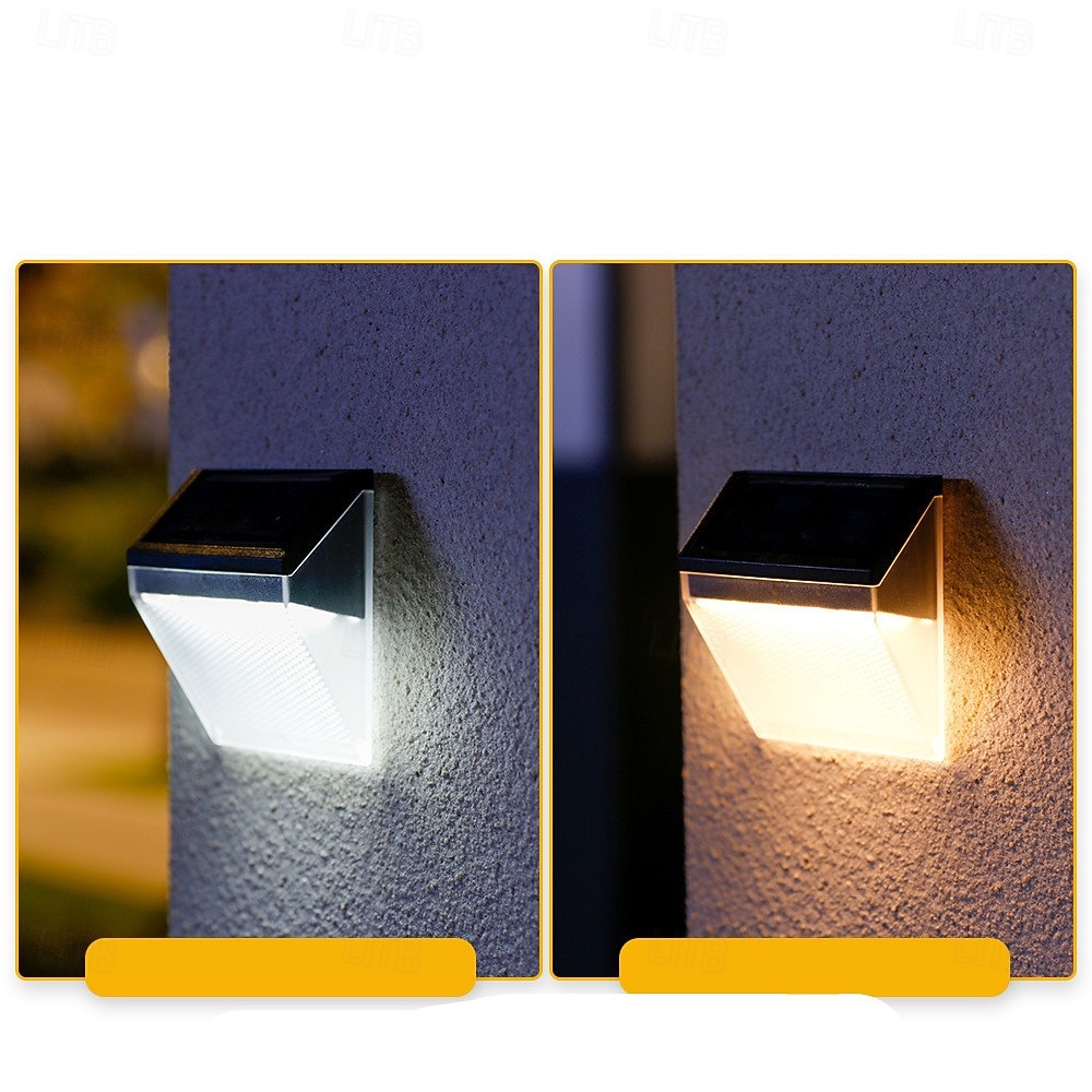 solcellevegglampe utendørs vanntett belysning hagedekorasjon solcellelys trapp gjerde sollyslampe 1/2stk 2026 - $16.49 –P5