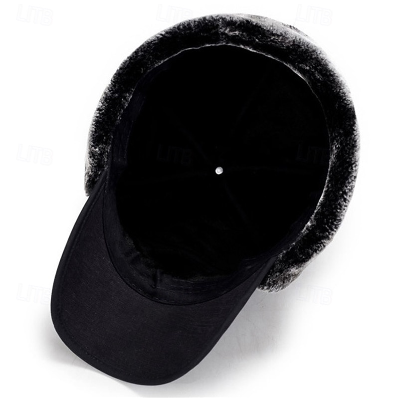 Herren Trappermütze Wintermützen Winter Beanie Schwarz Blau Polyester Einstellbar Gemütlich Freizeitskleidung Ausgehen Solide / einfarbig Warm 2026 - $13.49 –P7