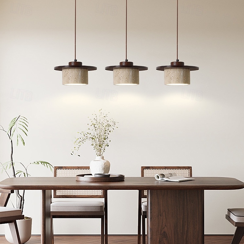 lampada a sospensione in pietra naturale wabi-sabi, lampada a sospensione in travertino 110-240v del 2025 a $160.99 –P5