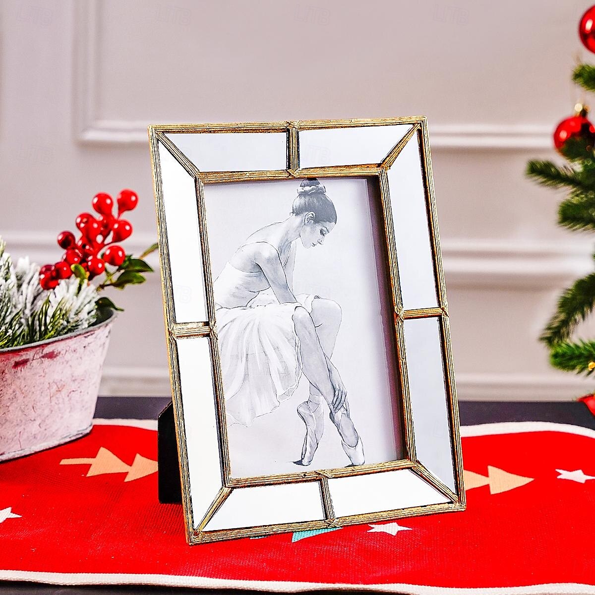 Mirror-Edged Resin Photo Frame, 6x8 Inch Decorative Display Frame for Tabletop, Stylish Accent for Home and Office Décor 2025 - $16.99 –P3