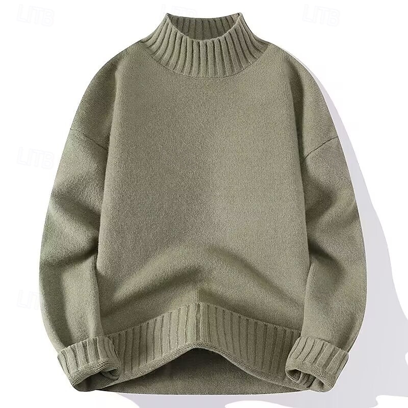 Herren Pullover Rollkragenpullover für Herren Overall Gerippt Stricken Standard Strick Glatt Rollkragen Moderne zeitgenössische Arbeit Freizeitskleidung Bekleidung Winter Schwarz Weiß M L XL 2025 - $25.99 –P8