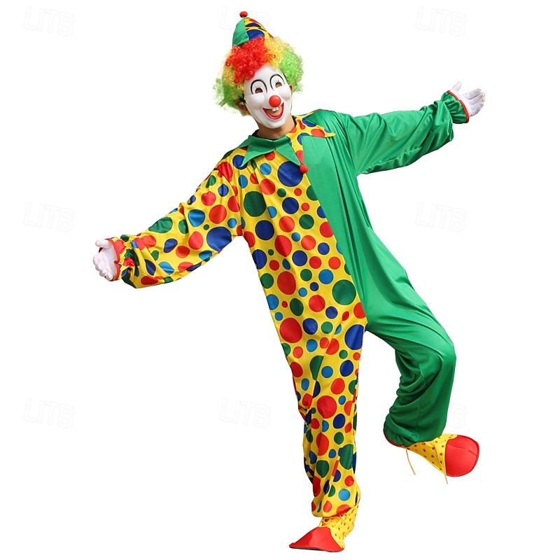 Joker Clown Halloween Outfits Kostüm Zirkus Karnevalskostüm Cosplay Erwachsene Herren Damen Halloween Karneval Leistung Party Einfache Halloween-Kostüme Verkleiden 2025 - $85.99 –P4