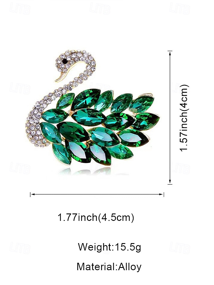 broșă elegantă cu lebădă cu ornamente cu strass - ac de cristal strălucitor pentru femei, perfectă pentru ținute formale și pentru cadouri 2025 - $9.99 –P7