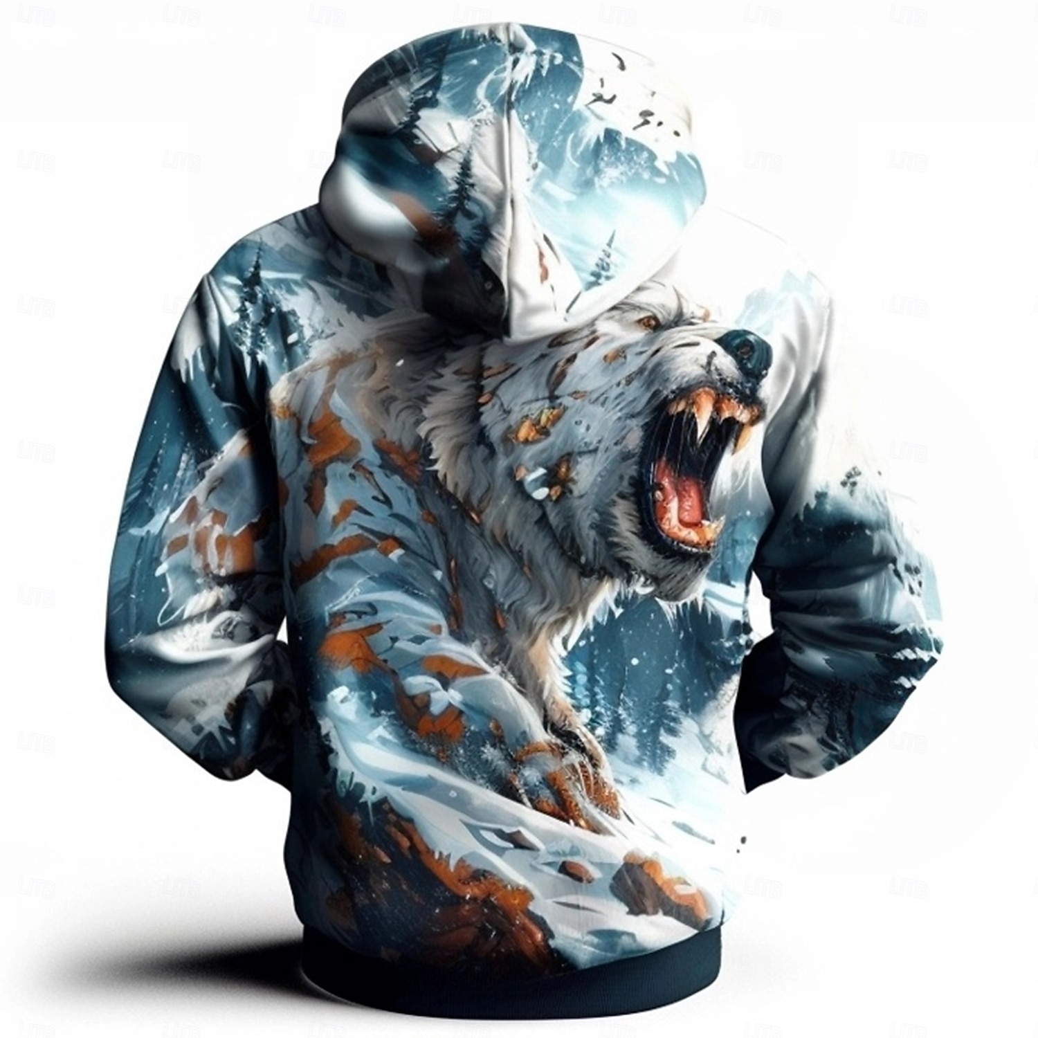 Homens Urso Moletons Moletom Casacos Moletom com capuz Gola Redonda Moda Impressão 3D Festa Feriado Streetwear Branco Com Cordão Outono Inverno Designer de 2025 por $29.99 –P3