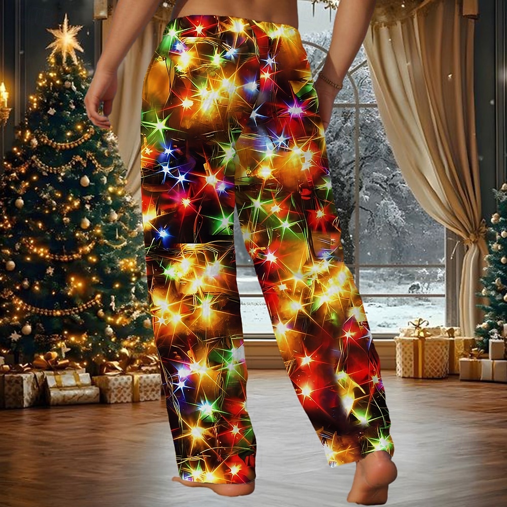 Hawaiian byxor för jul Herr Byxor Medium Midja Dragsko Elastisk midja Ledigt Helgdag julfest Standkläder Byxor med raka ben Sommar Vår Höst 3D-tryck Gul Blå Purpur 2025 - $28.99 –P6