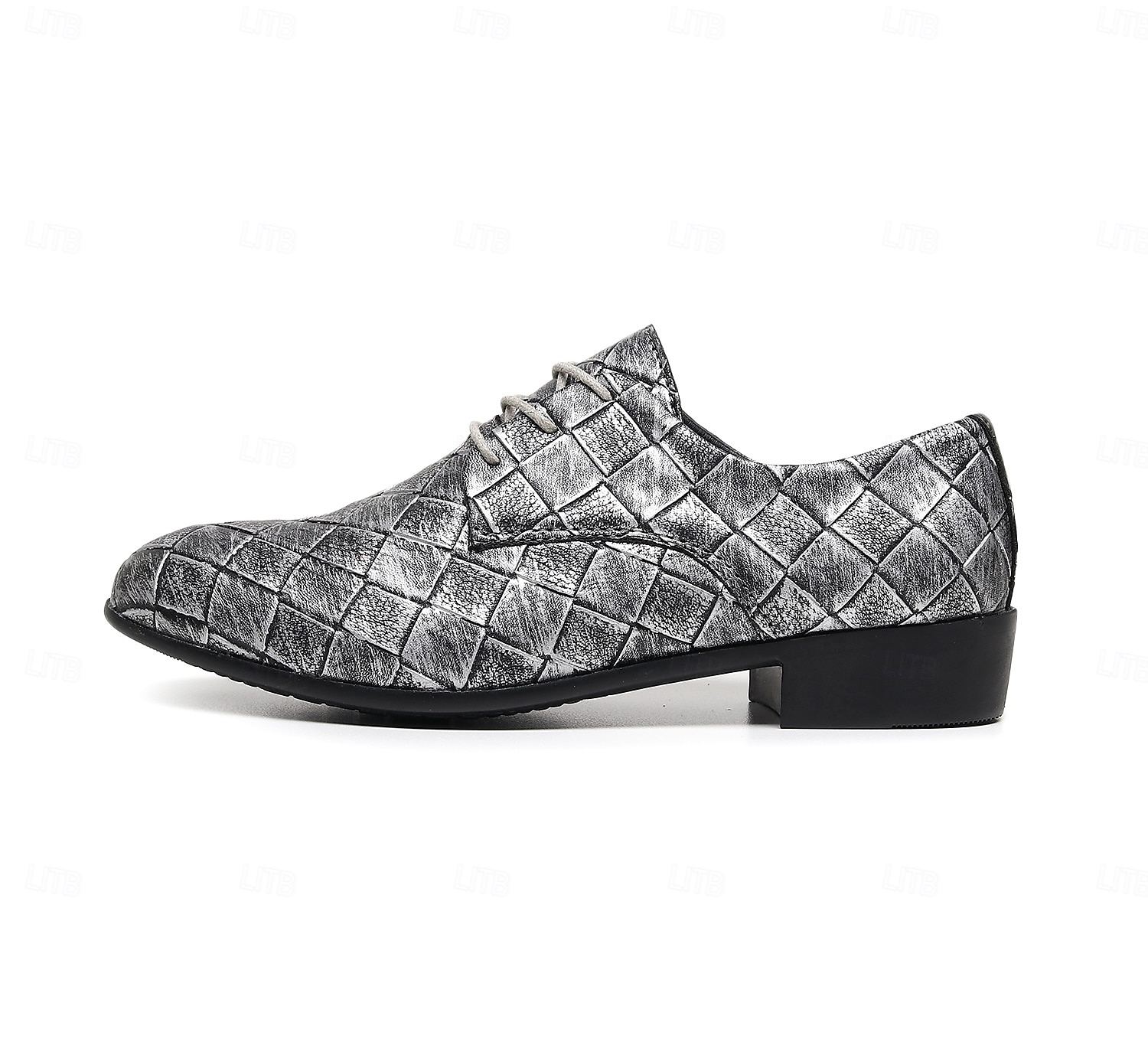 sapatos oxford masculinos de couro sintético com padrão trançado e design de cadarço - calçados formais elegantes para negócios, casamentos e eventos especiais de 2025 por $46.99 –P3
