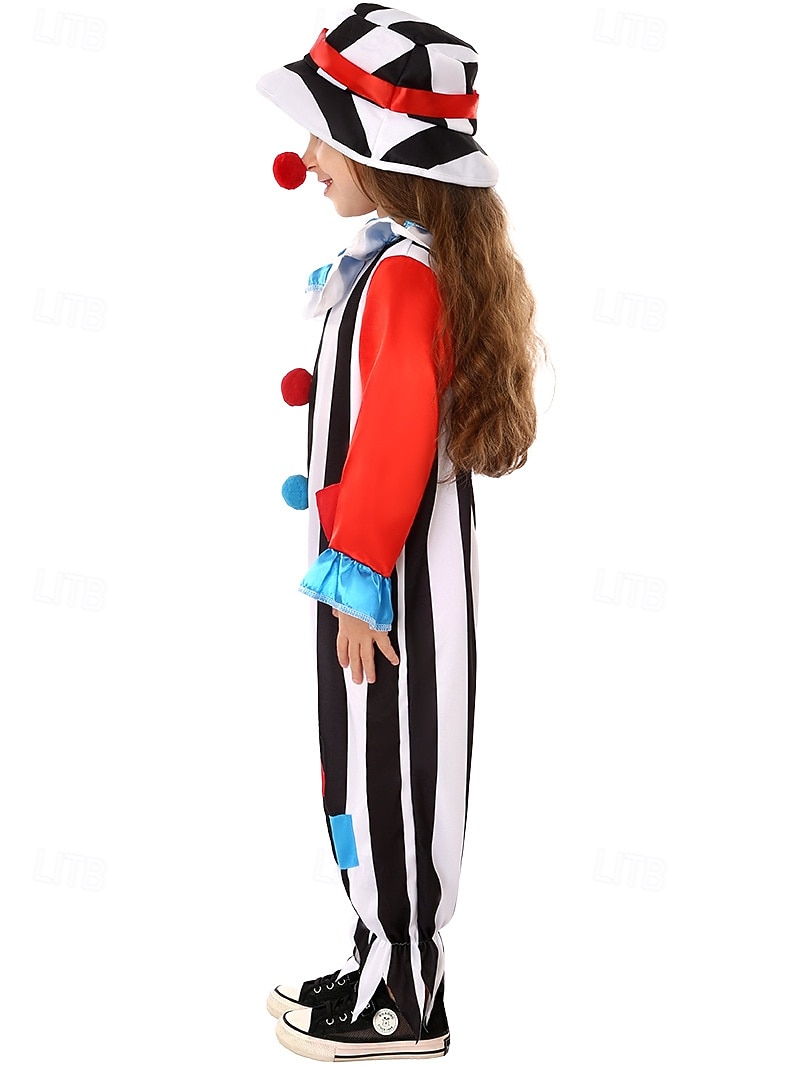Žolík Klaun předvečer Všech svatých Úbory Kostým Kombinéza cirkus Karnevalový kostým Cosplay kostým Dětské Chlapecké Dívčí předvečer Všech svatých Karneval Mardi Gras Výkon Párty Jednoduch 2025 - $35.99 –P6