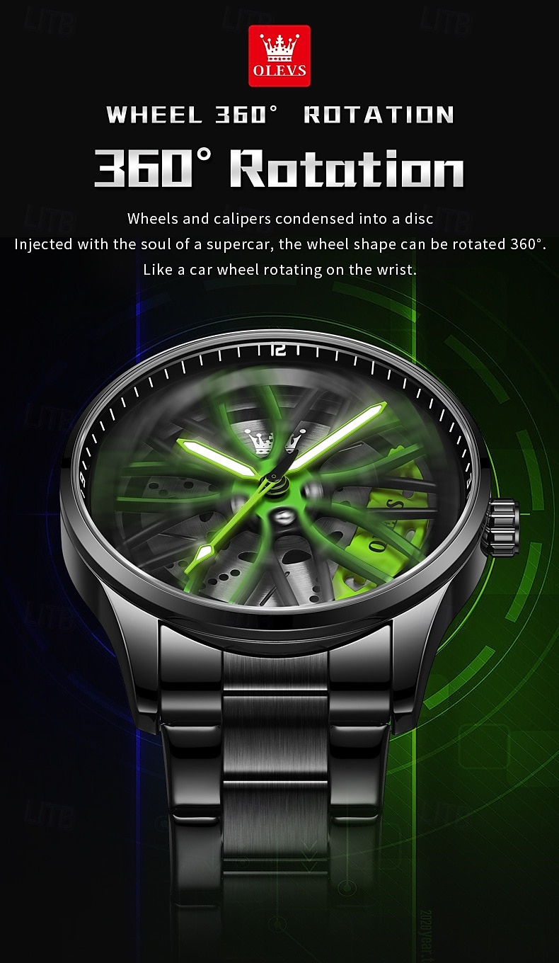 Часы OLEVS Men Quartz - креативные модные повседневные наручные часы со светящимися элементами и водонепроницаемыми стальными украшениями 2025 - $35.99 –P4