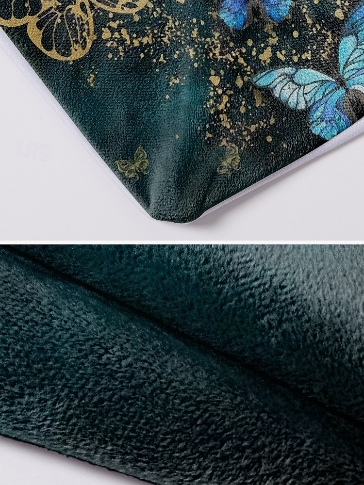 Women's Scarf with Blue and Gold Butterfly Print - Soft and Elegant Accessory for Casual and Formal Wear 2025 - $11.99 –P5