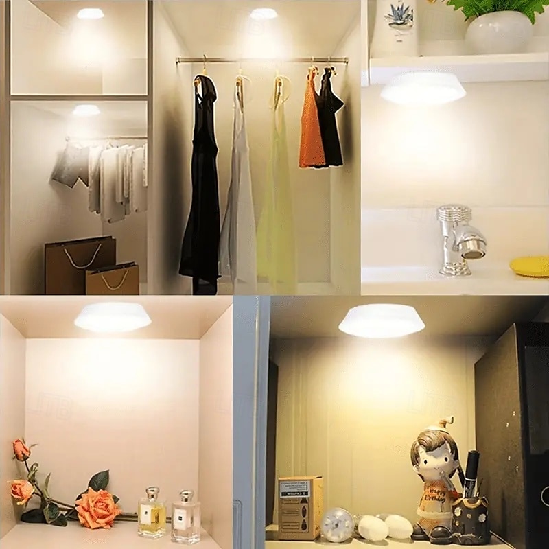 Kit de 3 luces LED táctiles, luz LED inalámbrica para gabinete &Luz blanca cálida regulable para dormitorios, cocinas y pasillos. 2025 - $13.49 –P5