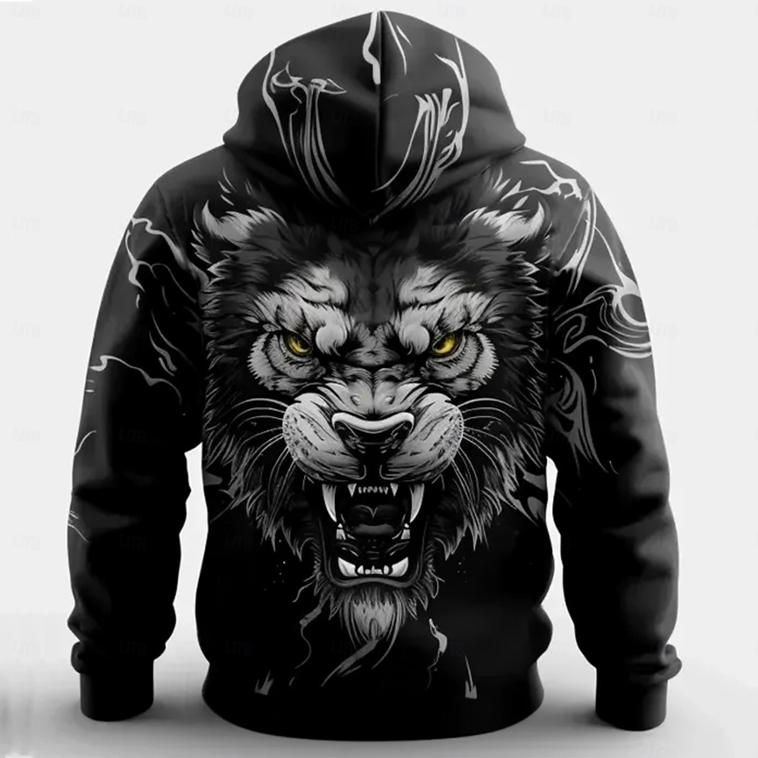 Hombre León Sudaderas Sudadera Moda Fresco Diario Manga Larga Cuello Barco Fiesta Festivos Ropa de calle Negro Correa Otoño Invierno Diseñador S M L XL XXL XXXL 2026 - $30.99 –P2