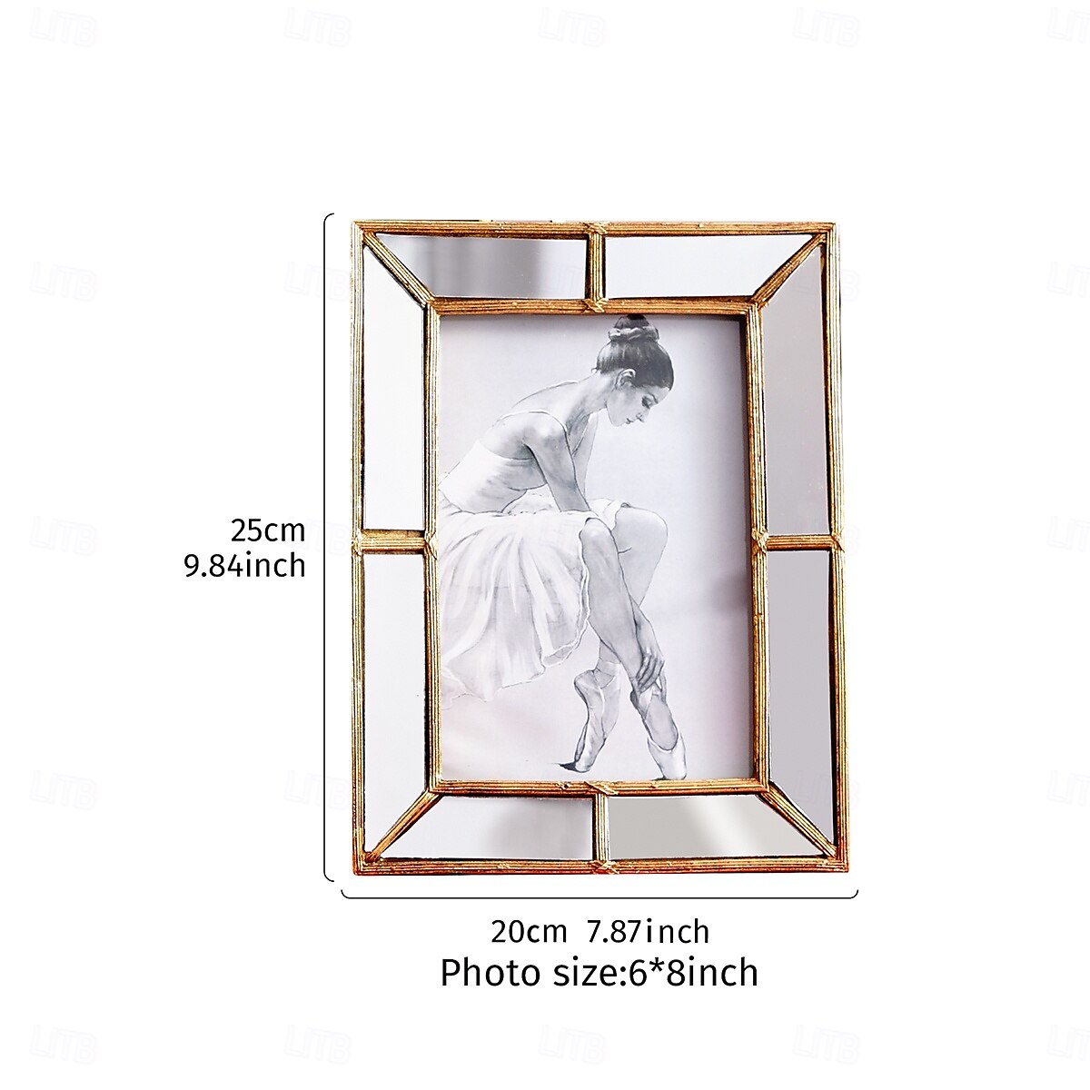 Mirror-Edged Resin Photo Frame, 6x8 Inch Decorative Display Frame for Tabletop, Stylish Accent for Home and Office Décor 2025 - $16.99 –P9