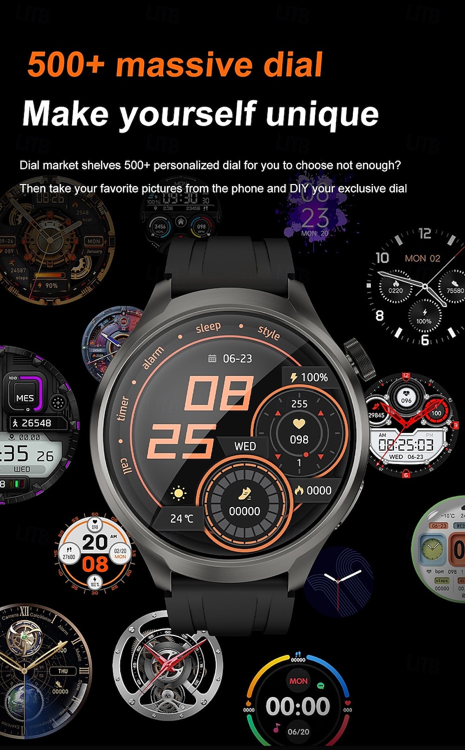 2025年 696 DK69 スマートウォッチ 1.85 インチ スマートブレスレット ブルートゥース ECG + PPG 歩数計 着信通知 と互換性があります Android iOS 男性 ハンドフリーコール メッセージ受信通知 IP 67 52mmウォッチケース  コレクション – $59.99 –P6
