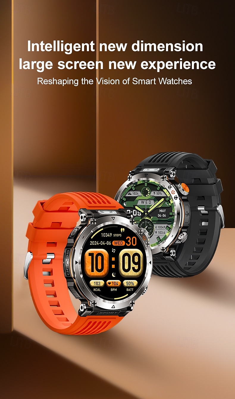 HT30 Smart Watch Rugged Military Men's 1.7 inch 600mAh Battery Compass Sports Fitness Watches Bluetooth Call Smartwatch 2025 - $43.99 –P1