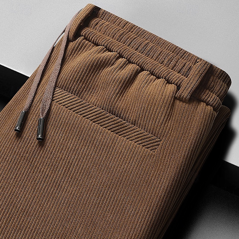 Homens Social Calças de Veludo Calças chinês Bolsos Com Cordão Cintura elástica Côr Sólida Conforto Formal Festa Trabalho Moda Estilo Clássico Preto Azul Marinha Micro-Elástica de 2025 por $18.99 –P6
