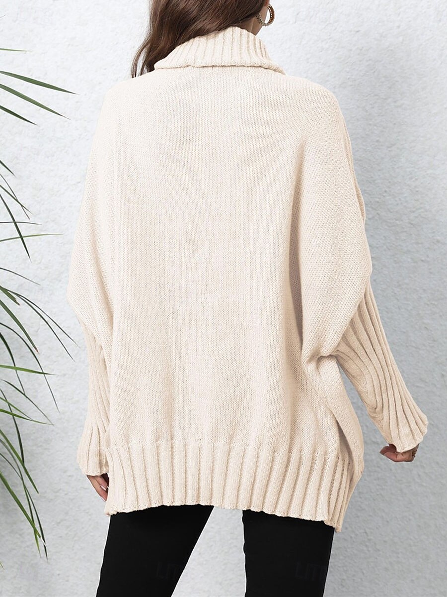 Damen Pullover Brautkleider schlicht Weich Einfarbig Gerippt Rollkragen Strick Langarm Normale Oberteile Stricken Outdoor Täglich Wochenende Marineblau Grün Herbst Winter 2025 - $51.99 –P12
