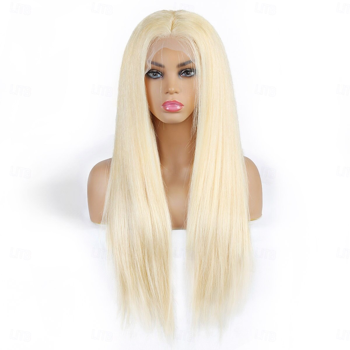 Peluca frontal de encaje transparente de 13x4, 613 #, pelucas frontales de encaje liso rubio, cabello humano con cabello de bebé 2025 - $120.99 –P1