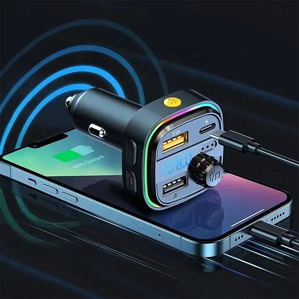 bil mp3-spiller bluetooth 5.0 fm sender pd25w hurtiglader lader tilbehør mobiltelefon adapter 2025 - $22.99 –P5