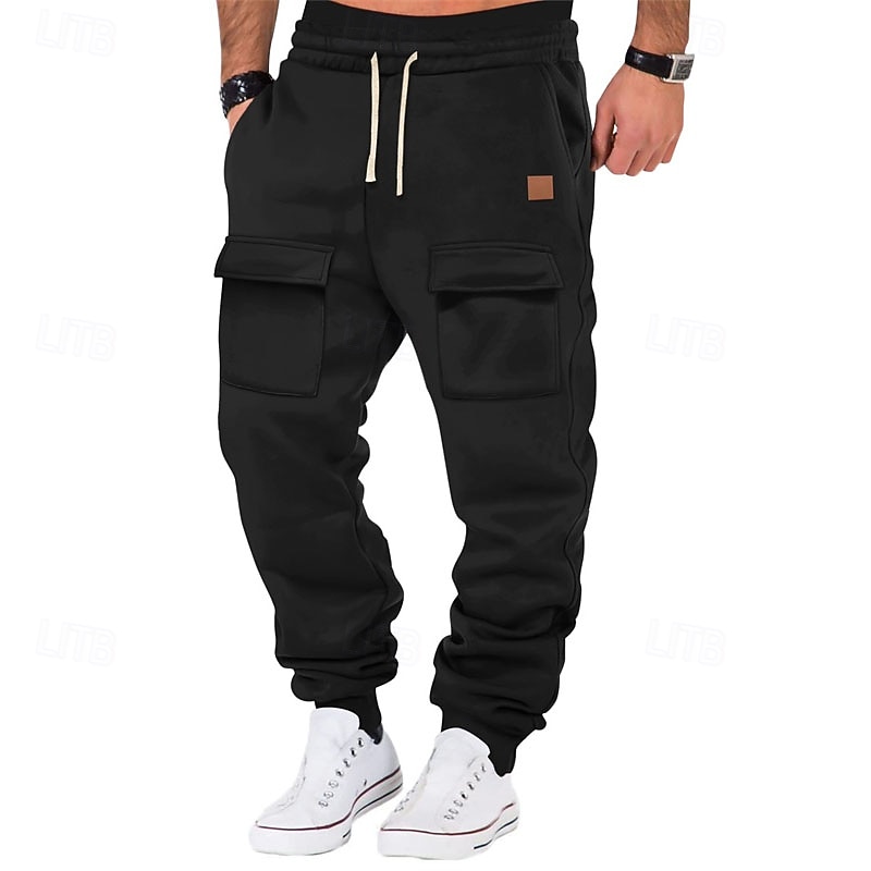 Homens Calça esportiva Calças Esportivas Corredor Calças Calça de moletom cargo Bolsos Com Cordão Cintura elástica Tecido Conforto Esportes Diário Moda Casual Preto Verde Tropa Micro-Elástica de 2026 por $25.99 –P5