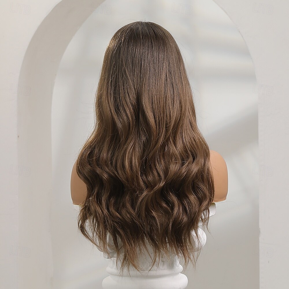 Pruik van synthetisch kant Gekruld Stijl 26 inch(es) Donkerbruin Middelste stuk 13x5x1 Lace Front Pruik Dames Pruik Lichtbruin 2025 - $109.99 –P8