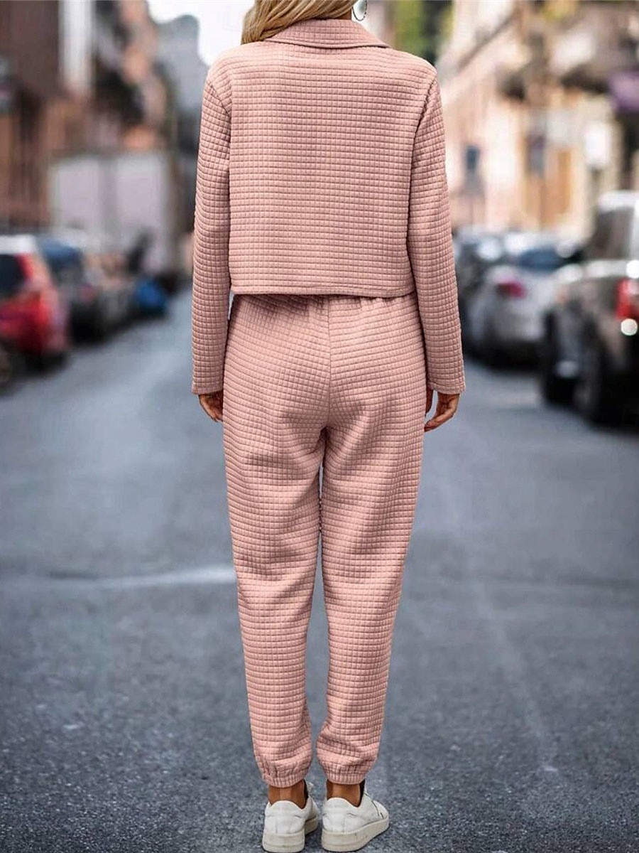 Damen Modisch Strassenmode Täglich Hemd Chinesisch Chino Langarm Hemdkragen Glatt Casual Täglich Rosa Grün Khaki Herbst Regular Fit 2025 - $36.99 –P2