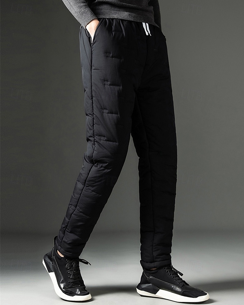 Men's Sherpa Fleece Pants Sweatpants Joggers Trousers Pocket Drawstring Elastic Waist Plain Comfort Warm Sports Outdoor Daily Fashion Casual Black 1# Black Micro-elastic 2026 - $16.49 –P20