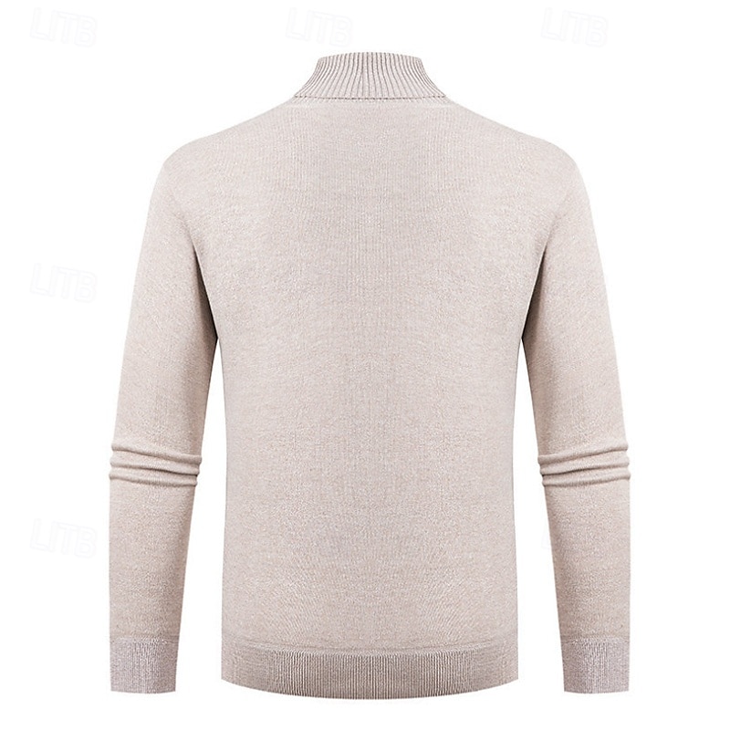 Per uomo Maglione a collo alto Pullover Maglione A coste Maglia Collage Tasche Tinta unica A collo alto Elegante Vintage Formale Ufficio Abbigliamento Rimborsate Autunno Inverno Vinaccia Nero M L XL del 2025 a $25.99 –P10