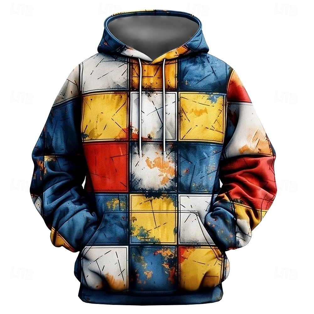 Per uomo Quadri Felpe con cappuccio Felpa Moda Cool Manica Lunga Girocollo Ferie Uscire Abbigliamento casual alla moda Arcobaleno Coulisse Autunno Inverno progettista del 2025 a $29.99 –P2