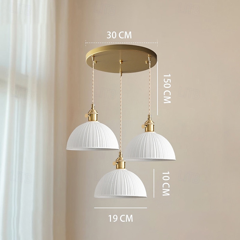 lampada a sospensione moderna di metà secolo lampada a sospensione in vetro lattiginoso lampadario in ottone spazzolato lampada a sospensione rustica a cupola piccola 19 cm 85-265 V del 2025 a $101.99 –P2
