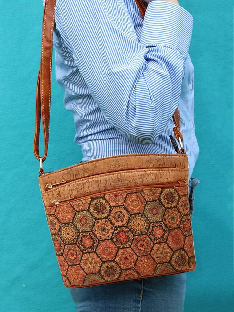 boho vintage crossbody táska geometrikus mintákkal - könnyű és stílusos válltáska nőknek, ideális mindennapokhoz és utazáshoz 2025 - $29.99 –P1