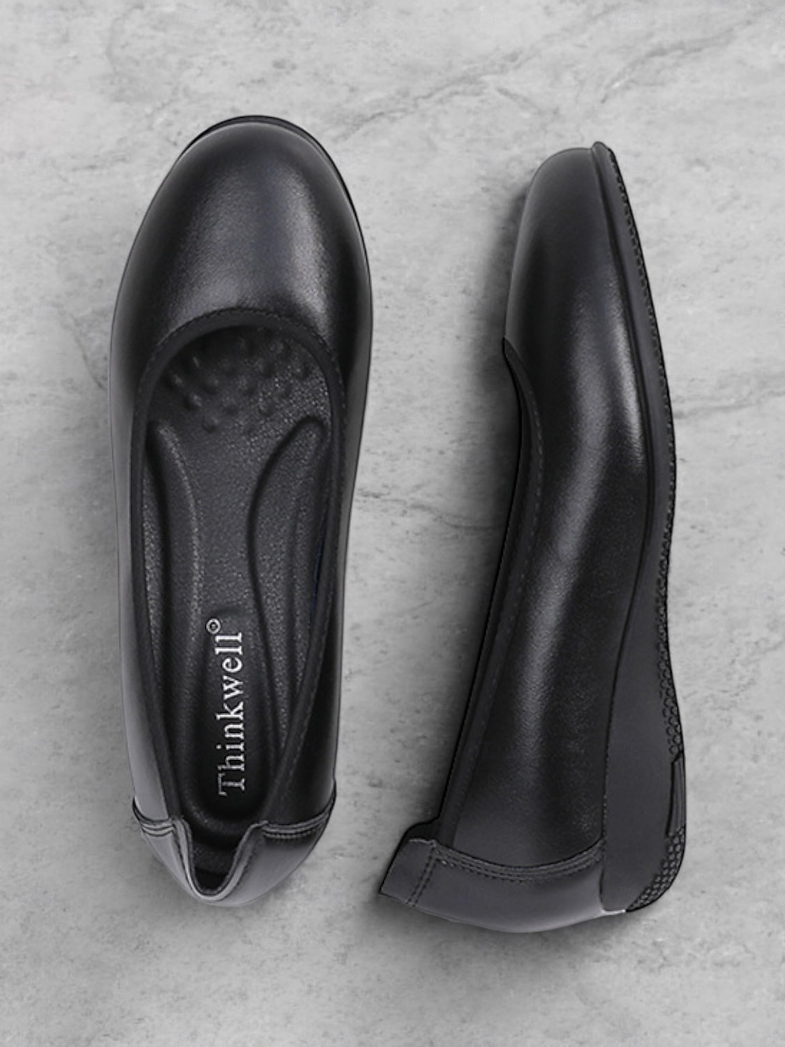 dámské černé kožené slip-on flats s polstrovanou stélkou - pohodlné a stylové pro každodenní nošení 2025 - $34.99 –P3