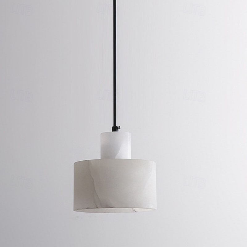 lampada a sospensione creativa wabi-sabi in marmo alabastro altezza regolabile con base e27 lampada a sospensione 110-240v 14cm del 2025 a $279.99 –P3