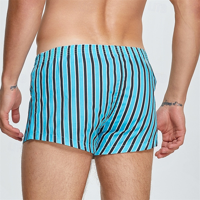 Hombre 1 pc Boxer Boxers Cintura elástica 100% Algodón Transpirable Suave Cómodo Raya Tiro Medio Blanco Amarillo 2025 - $11.49 –P18