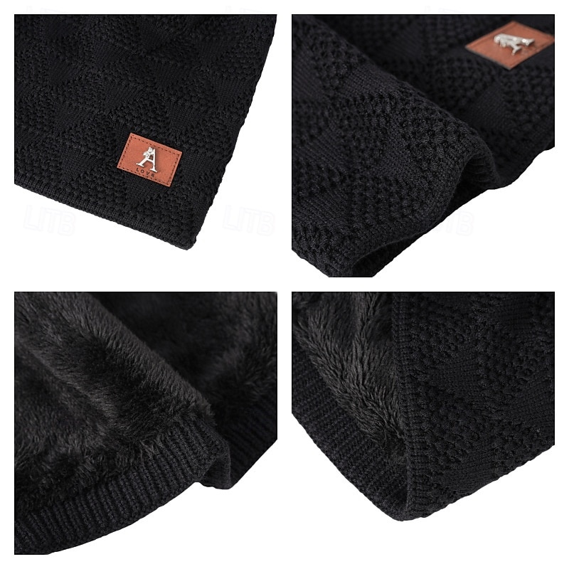 Pánské Unisex Čepice Beanie Zimní čepice Kulichy 骷髅头毛线帽 Pletená čepice Černá Fialová Akrylová vlákna Pletený Útulný Denní nošení Jdeme ven Plná / Jednobarevná Teplý 2025 - $8.49 –P1