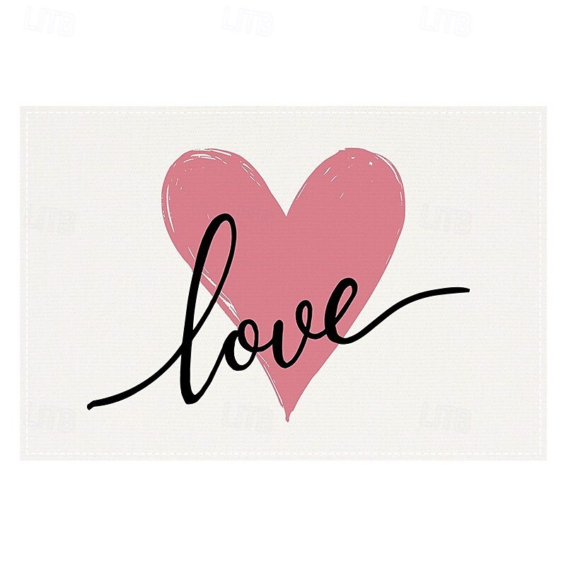 Valentijnsdag placemats set van 4 romantische en decoratieve placemats met hart- of rozenpatronen duurzaam en hittebestendig perfect om een vleugje liefde toe te voegen aan uw eettafeldecoratie 2025 - $12.99 -P8