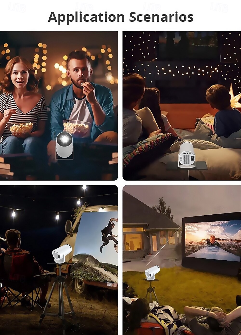 Wireless controller Bluetooth projector Android 13 electric focus full HD 720P support 1080P resolution 4K video WIFI 6 2.4/5G dual band WIFI Bluetooth 5.4 support screen scaling support 4-point tra 2025 - $93.99 –P13