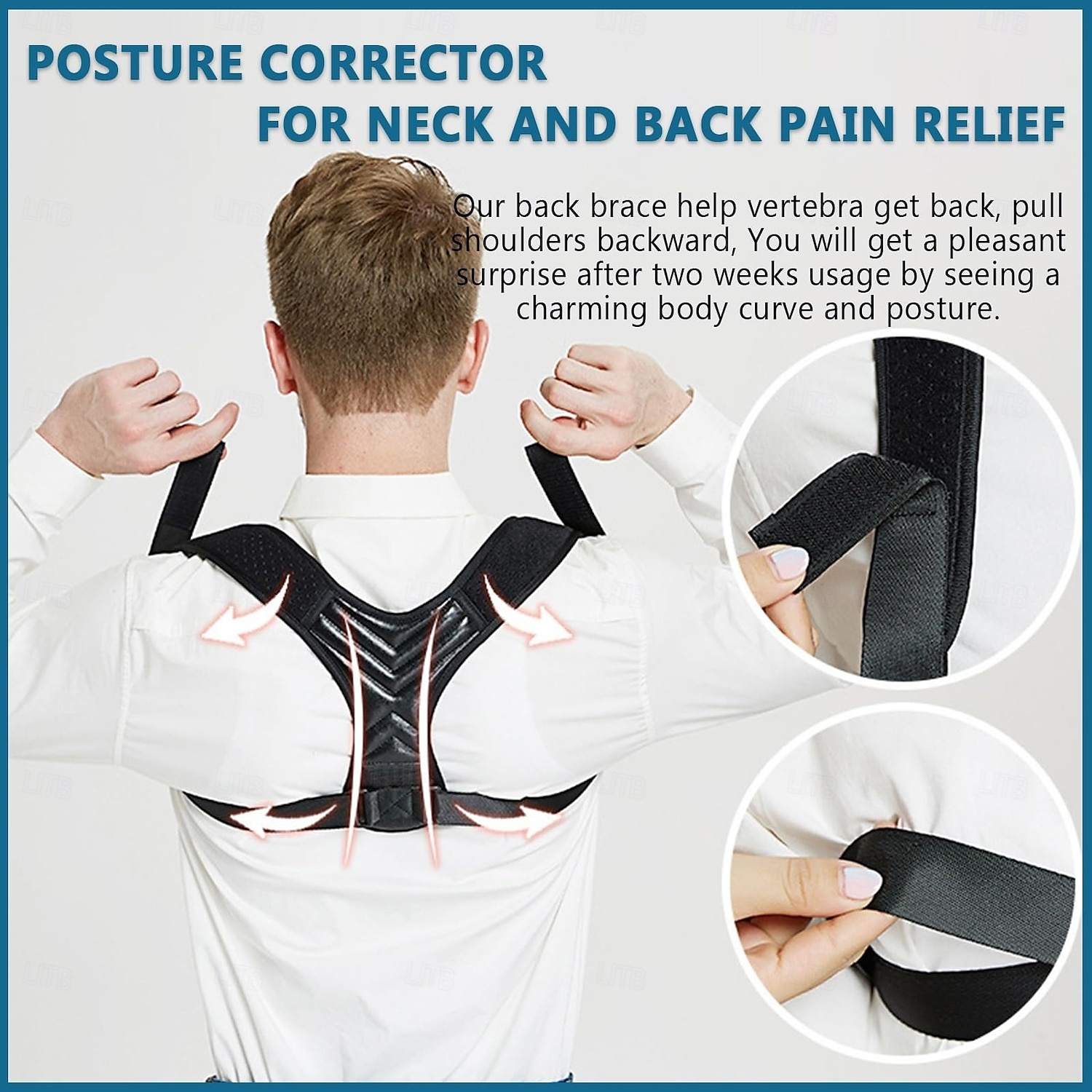Posture Corrector for Men and Women, Adjustable Back Brace Belt, Support Shoulder Straightener, Back Spine Corrector Providing Pain Relief from Lumbar, Neck, Shoulder, and Clavicle, Back 2025 - $9.49 –P5