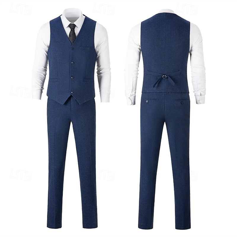 Retro / vintage Ryczące 20s 1920 roku Spodnie Stroje Smokin Wielki Gatsby Pan Gangster Męskie Strój karnawałowy Święta Karnawał Nowy Rok Ślub Bal maskowy Spotkanie towarzyskie Dla dorosłych Płaszcz 2025 - $131.99 –P12