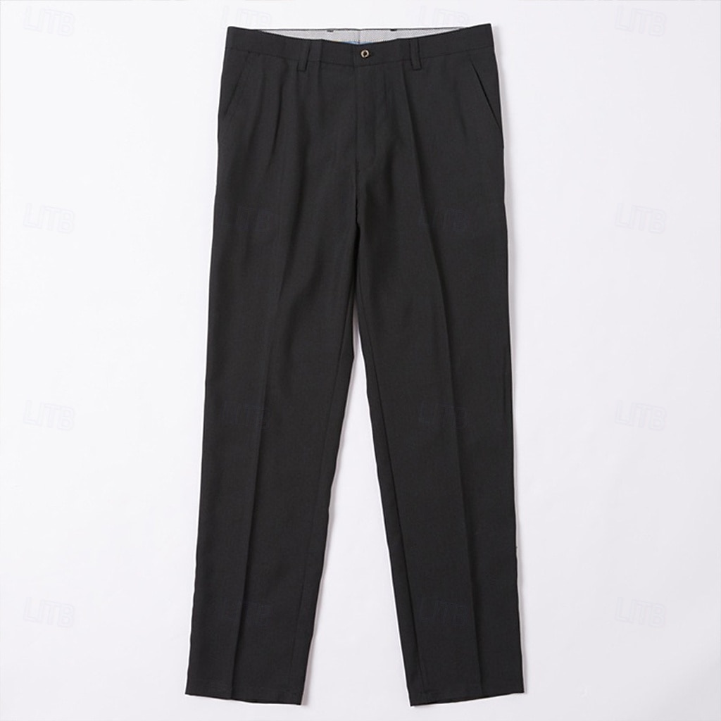 Men's Dress Pants Trousers Slacks Suit Pants Pocket Plain Comfort Breathable Wedding Outdoor Daily Fashion Casual Black Khaki 2025 - $21.99 –P3