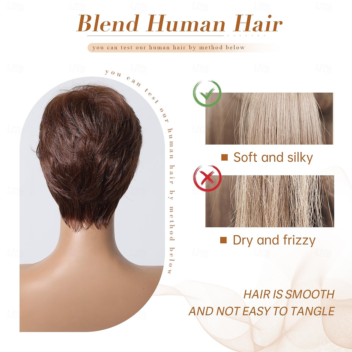 Menselijk haarmengsel Pruik Kort Recht Natuurlijk recht Bobkapsel Pixie-kapsel Zijdeel Gelaagd kapsel Donkerbruin Cosplay Krultang en stijltang Natuurlijke haarlijn Zonder kap Birmees haar Dames 2025 - $65.99 –P9