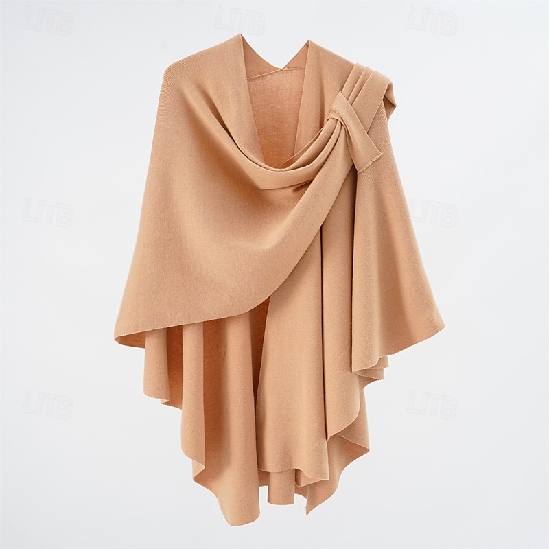 crossover sjal för kvinnor omlott öppen front poncho cape elegant loop sjalar resesjalar för höst vinter längd 150cm 2025 - $39.99 –P9