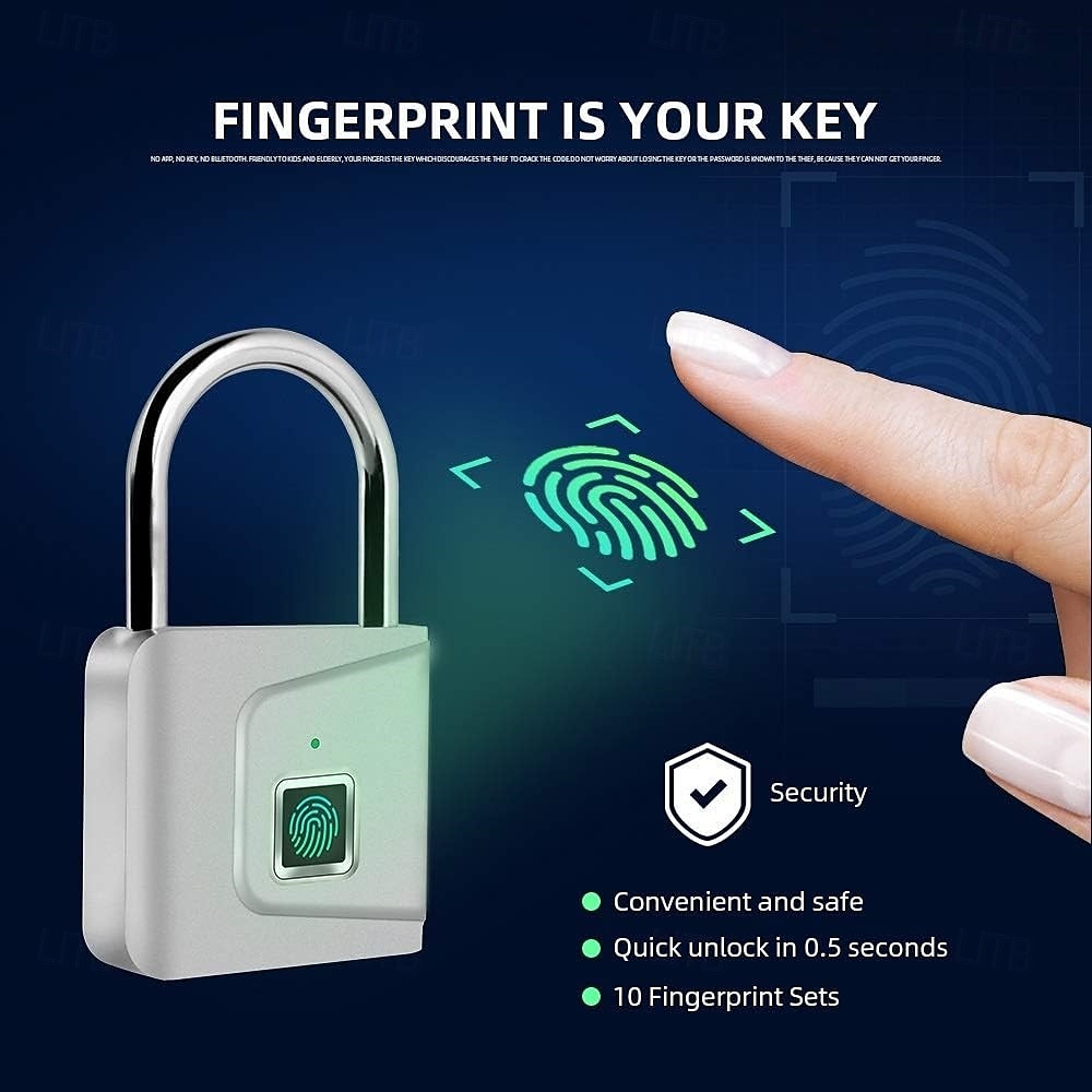 дверной замок безопасности умный замок без ключа usb перезаряжаемый отпечаток пальца для спортивной школы шкафчик сплав цинка металл 2025 - $23.99 –P3