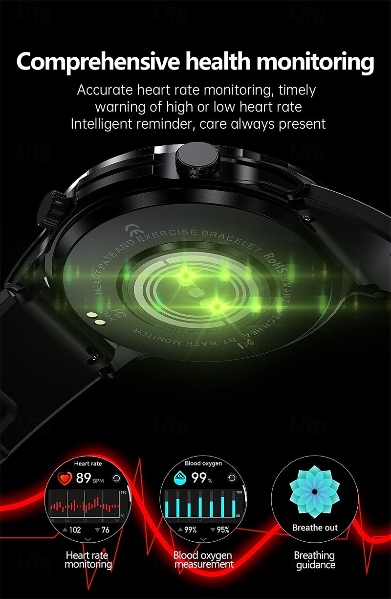 2025年 EX100 スマートウォッチ 1.95 インチ スマート·ウォッチ ブルートゥース 歩数計 着信通知 フィットネスモニター と互換性があります Android iOS 女性 男性 長時間スタンバイ ハンドフリーコール 防水 IP 67 55mmウォッチケース  コレクション – $58.99 –P10