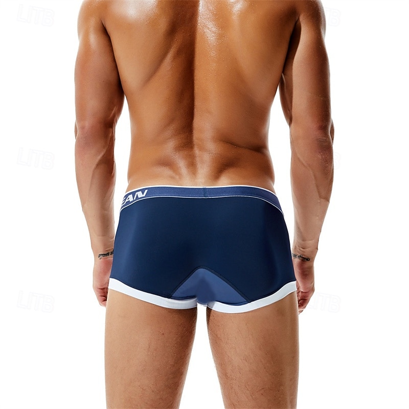 Herren 1 pc Unterwäsche Boxer Boxer-Shorts Patchwork Nylon Atmungsaktiv Weich Komfortabel Farbblock Buchstabe Mittlere Hüfthöhe Schwarz Rote 2025 - $10.49 –P3