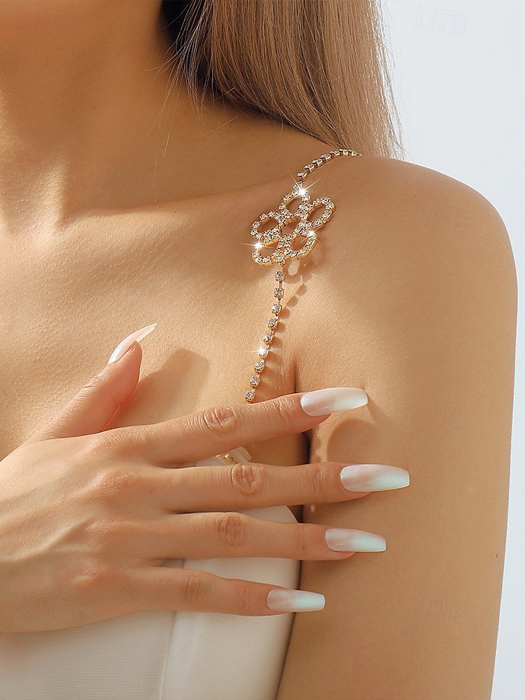 élégant bijou de chaîne d'épaule en strass papillon pour femme - accessoire de chaîne de corps en cristal étincelant, parfait pour les fêtes et les soirées de 2025 ? $11.99 –P5