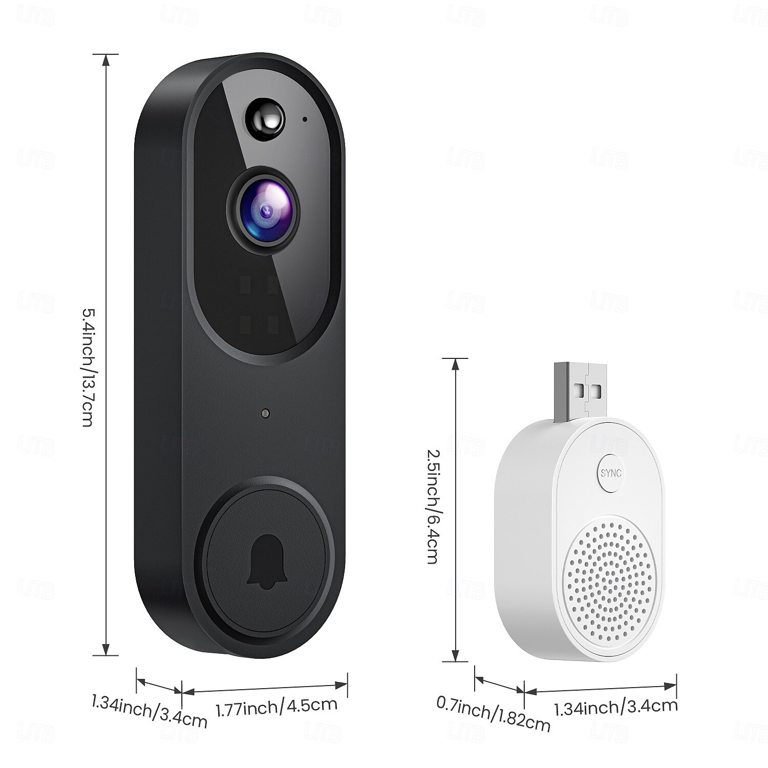 1080p video sonerie cameră inteligentă IA detecție umană vizualizare live inclusă sonerie 2,4 g wifi audio bidirecțional 2025 - $67.99 –P7