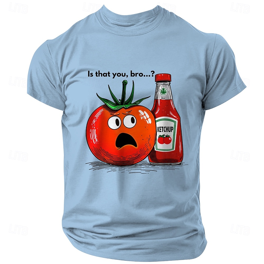 Herren Lustig Brief drucken T Shirt T-Shirt Kurzarm T-Shirt Rundhalsausschnitt Hemd Sport Klassisch Brautkleider schlicht Strasse Sports Outdoor Festtage Hellblau Schwarz Weiß Sommer Frühling 2025 - $15.99 –P5