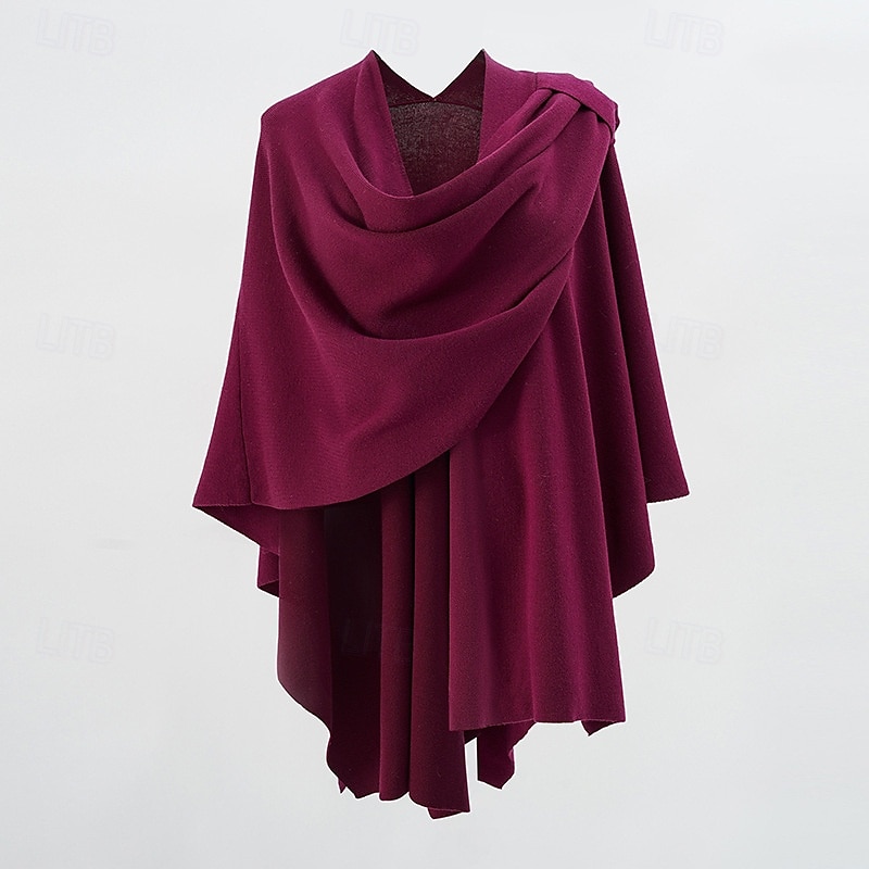 crossover sjal för kvinnor omlott öppen front poncho cape elegant loop sjalar resesjalar för höst vinter längd 150cm 2025 - $39.99 –P7
