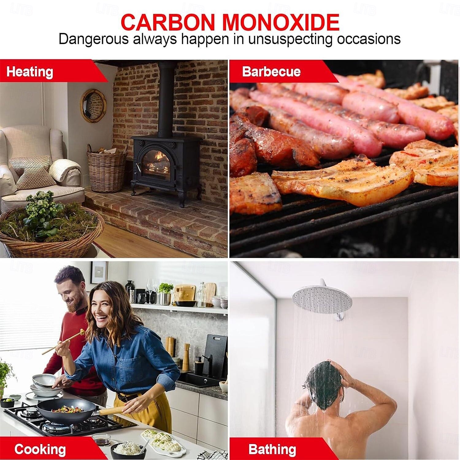 rilevatore di monossido di carbonio a batteria rilevatore di allarme CO monitor con display digitale a LED per cucina domestica del 2025 a $20.99 –P4