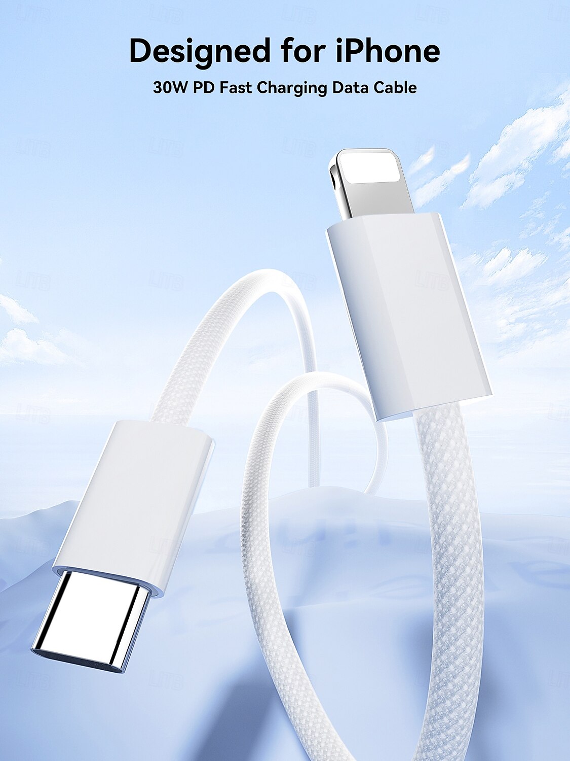 Joyroom Lightning Cable 30W 3.3ft USB C to Lightning 3 A Fast Charging Nylon Braided Durable Soft Touch For iPhone Phone Accessory 2025 - $14.99 –P5